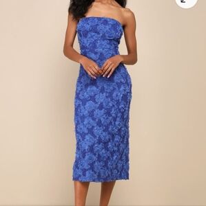 Lulu's Flawless Perfection Blue Floral Dress
